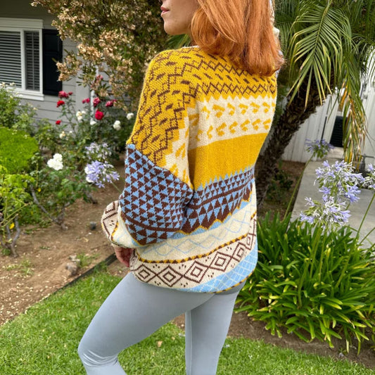 Vintage Grandpa Sweater – Cozy Oversized Chunky Knit