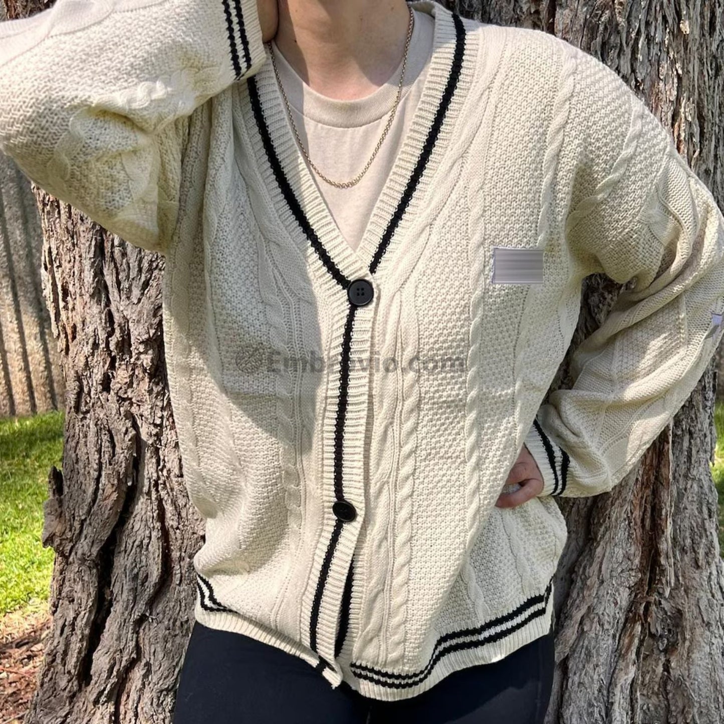 Taylor Swift Folklore Album Cardigan – Star Embroidered Oversized Sweater – Cozy Cable Knit Button Up – Hand Knitted Style Holiday Gift
